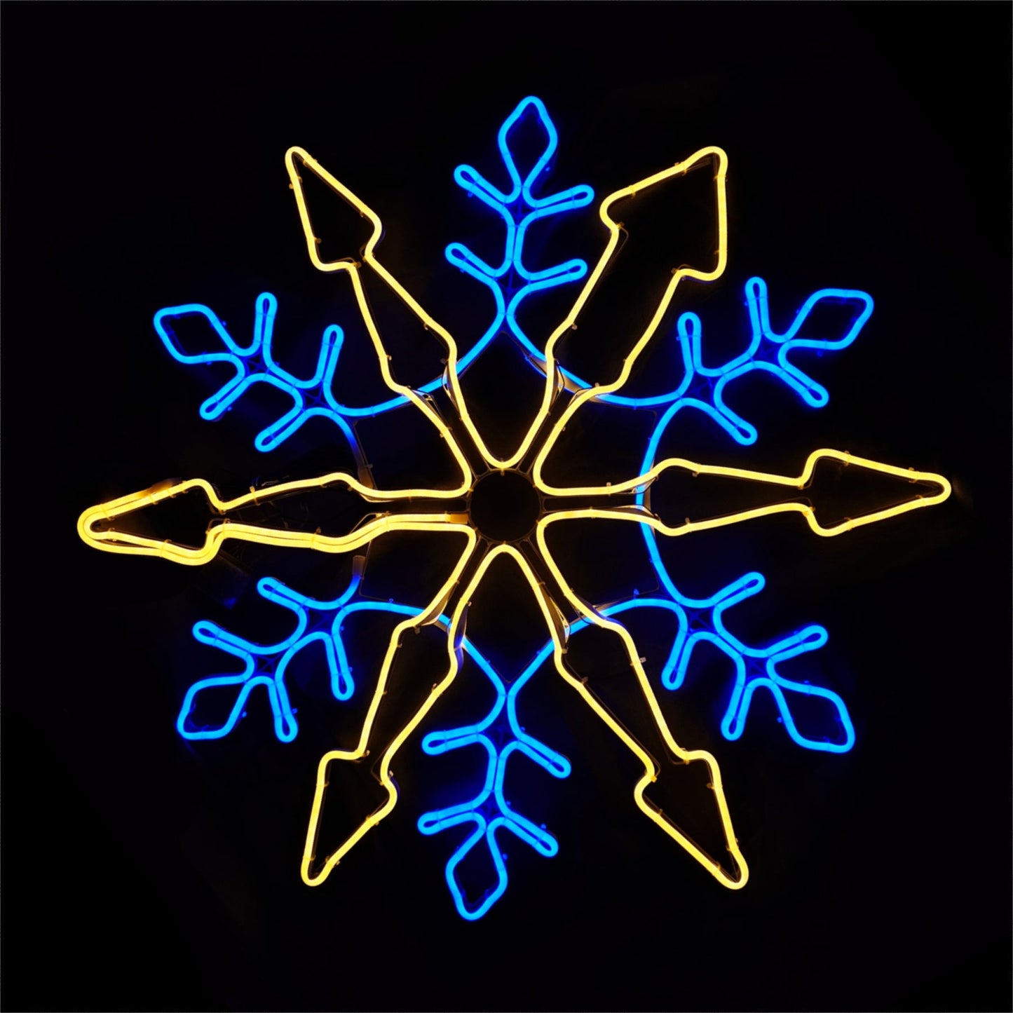 Christmas LED Neon Motif Blue White Animated Snowflake 78x73cm Outdoor Display