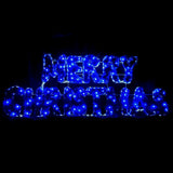 Clearance Christmas LED Motif Animated Blue White Merry Christmas Sign 160x63cm Outdoor Display