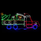 Christmas LED Motif Animated Present Truck with HOHOHO 185x77cm Outdoor Display