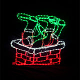 Clearance Christmas LED Motif Santa Stuck in Chimney 83x80cm Outdoor Display