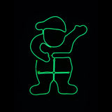 Clearance Christmas LED Neon Motif Green Santa Claus 45x33cm Outdoor Display