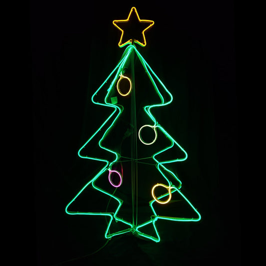 Clearance 3D Christmas LED Neon Motif Christmas Tree 138x76cm Outdoor Display