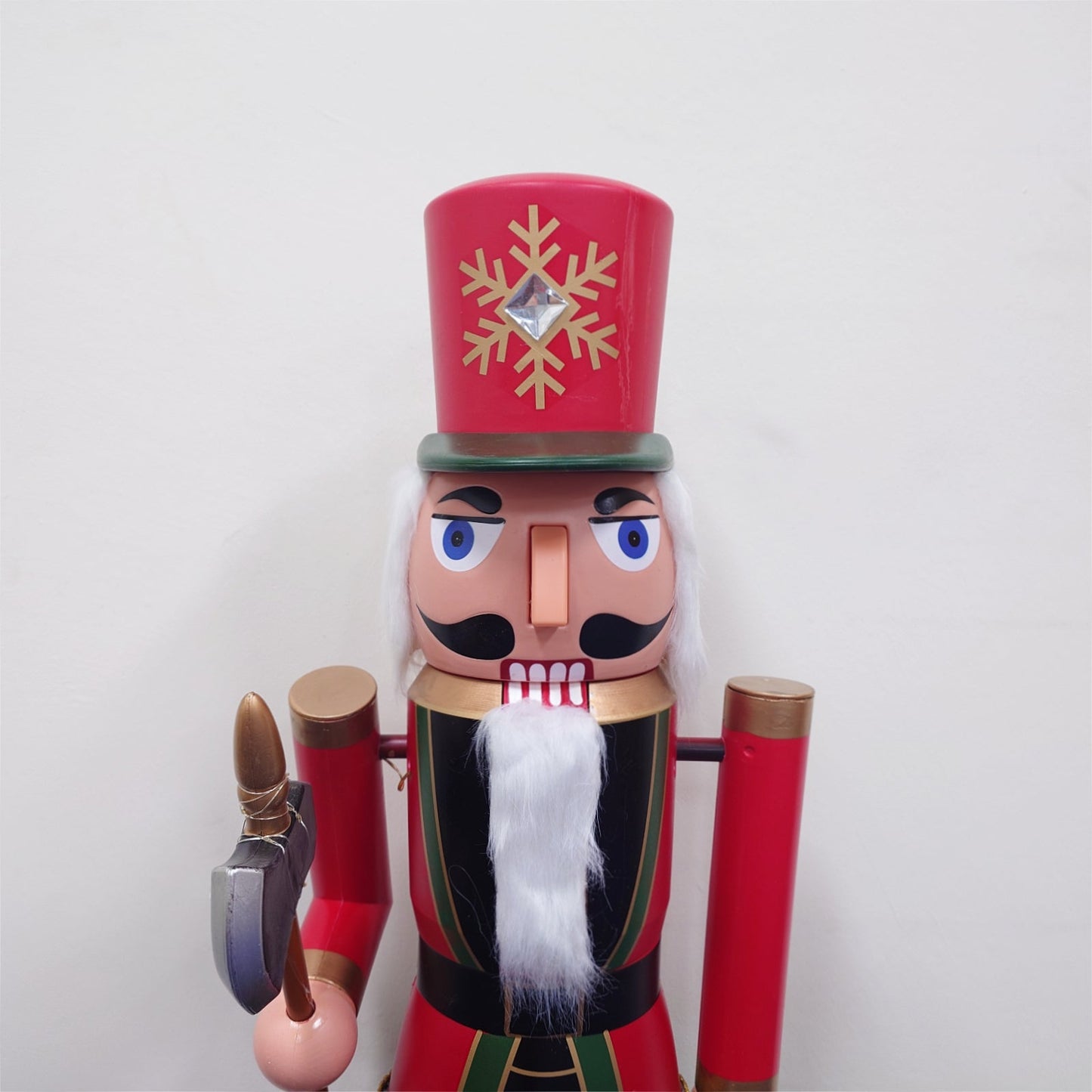 110cm Musical Animated Moving Nutcracker Axe Wielding Sings Jingle Bells Christmas Decoration