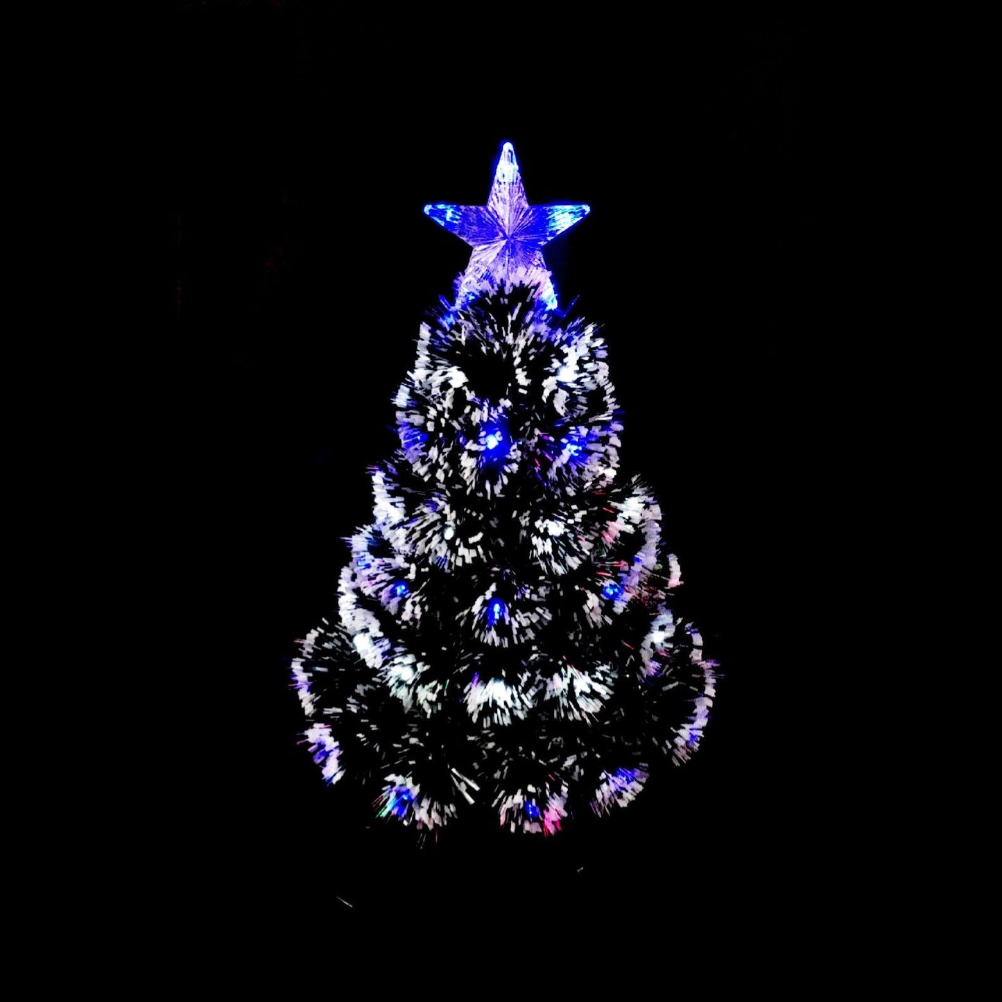 60cm Table Top Fibre Optic Tree Blue White Twinkle LED Light Christmas Tree Decor