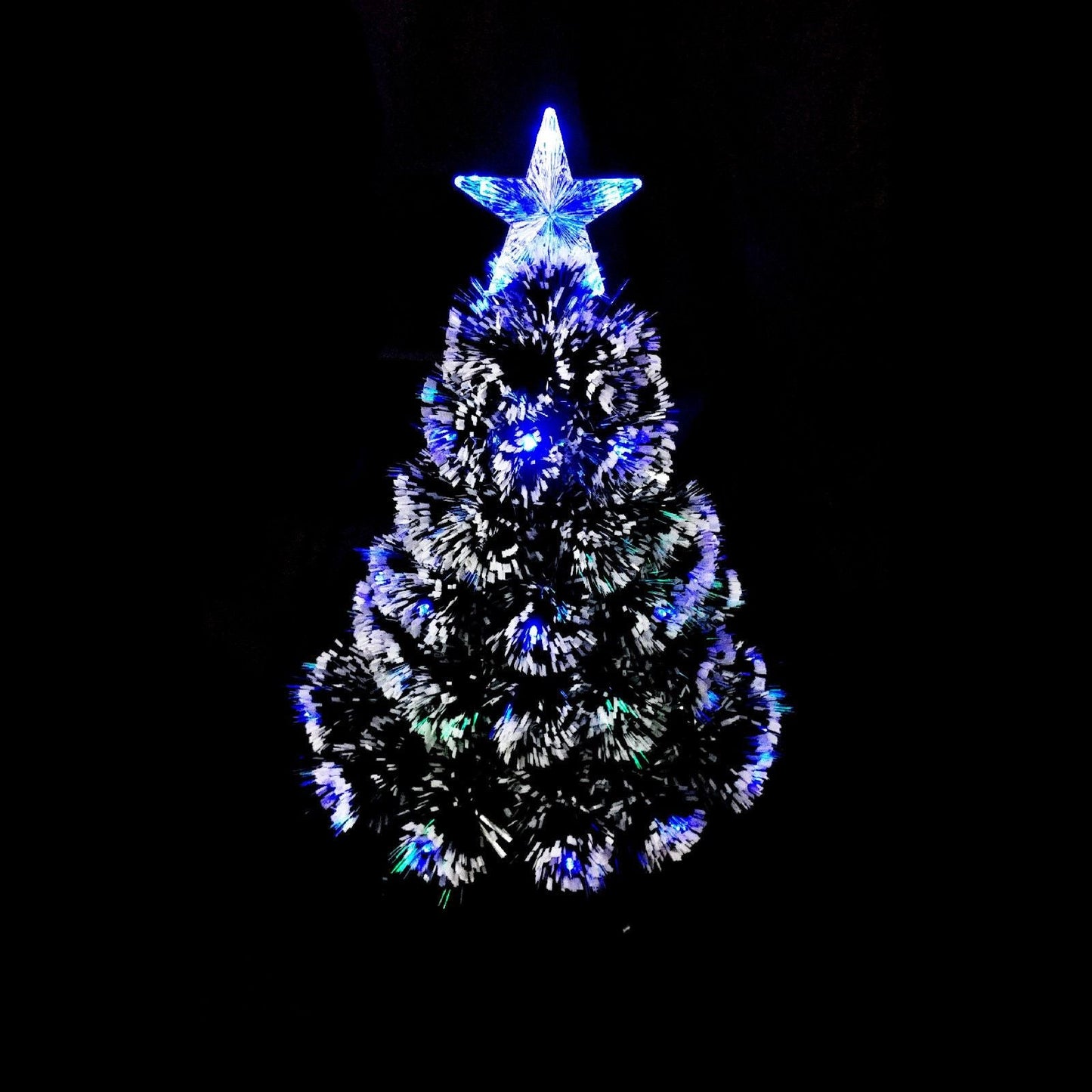 60cm Table Top Fibre Optic Tree Blue White Twinkle LED Light Christmas Tree Decor