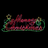 Christmas LED Motif Double Outlined Merry Christmas 204x81cm Indoor Outdoor Display Sign