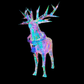 Christmas 3D Rainbow Film Erected Holographic Polygon Reindeer Buck 160cm LED Glimmering Cosmic Effect Outdoor