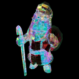 Christmas 3D Rainbow Film Erected Holographic Polygon Father Santa Claus 160cm LED Glimmering Cosmic Effect Outdoor