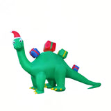 Christmas Decoration Inflatable 210cm High Dinosaur With Gift Boxes LED Lit Outdoor Decoration