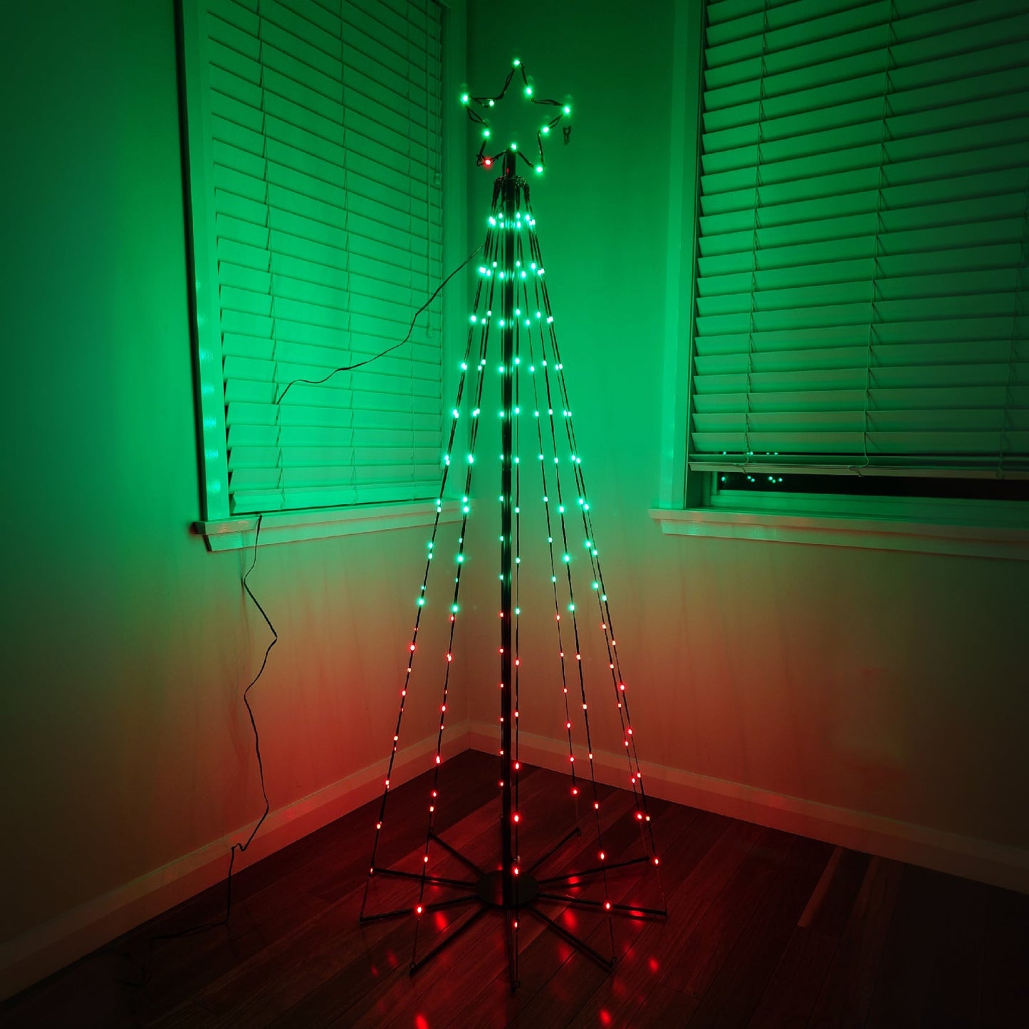 Christmas 220cm Cone Tree 220 RGB LED Remote Functions