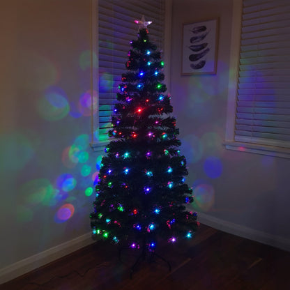 Christmas Tree Artificial Fibre Optic Tree 180cm 6ft LED Light Animated Light Up Tree Decoration