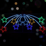 Christmas LED Motif 10 Pcs Shooting Bursting Stars 218 x 89cm Outdoor Rope Light