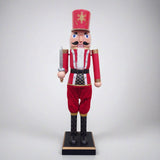 160cm Musical Animated Moving Red Nutcracker Sword Wielding Sings Jingle Bells Christmas Decoration