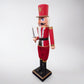160cm Musical Animated Moving Red Nutcracker Sword Wielding Sings Jingle Bells Christmas Decoration