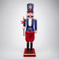 160cm Musical Animated Moving Blue Nutcracker Scepter Wielding Sings Jingle Bells Christmas Decoration