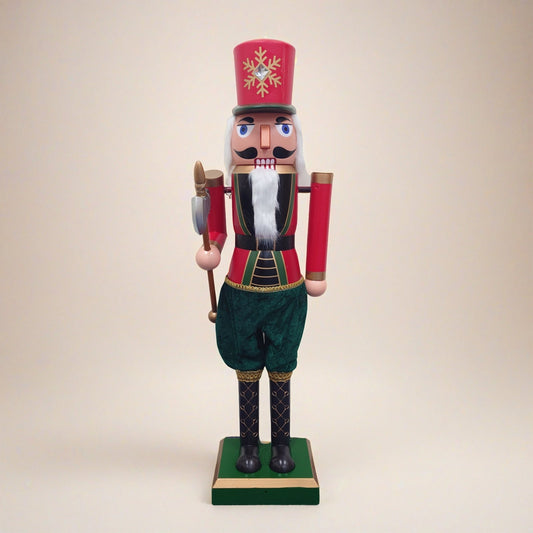 110cm Musical Animated Moving Nutcracker Axe Wielding Sings Jingle Bells Christmas Decoration