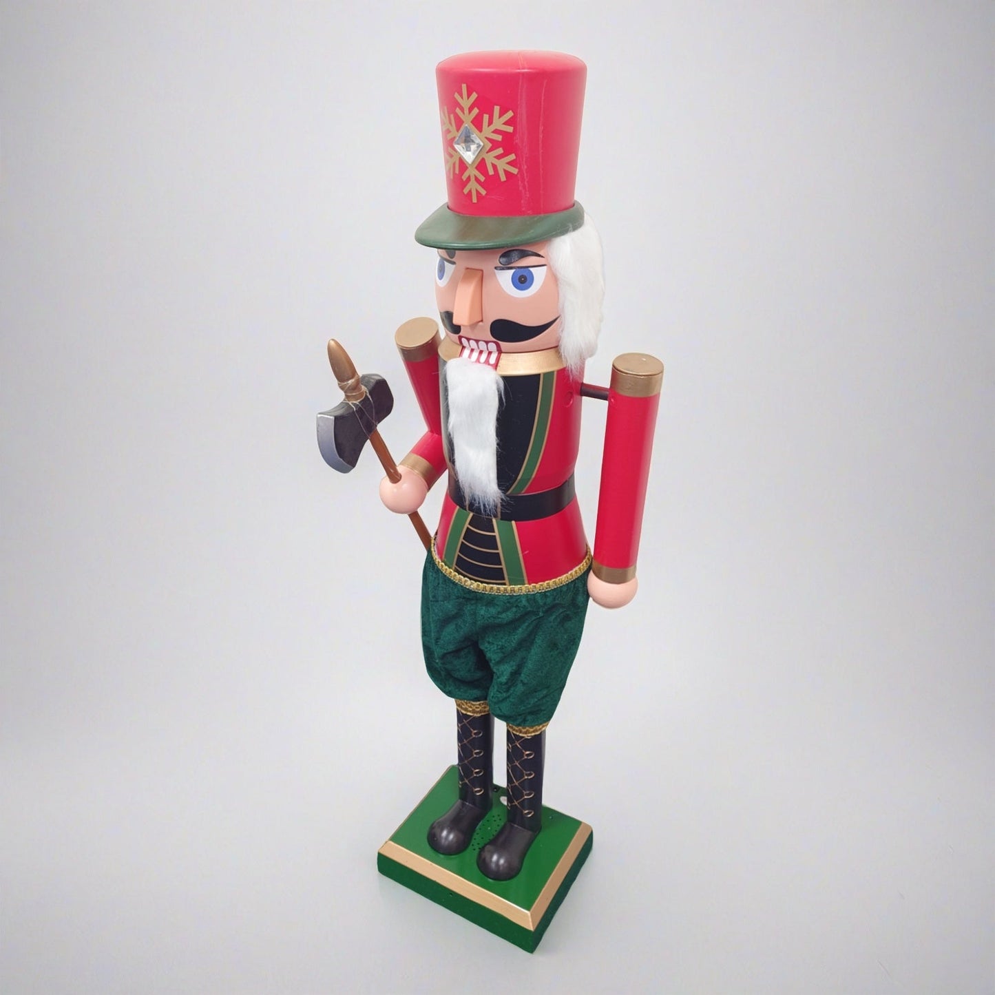 110cm Musical Animated Moving Nutcracker Axe Wielding Sings Jingle Bells Christmas Decoration
