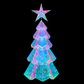 3D Rainbow Film Erected Holographic Polygon 180cm Christmas Tree With Star LED Glimmering Cosmic Effect Outdoor