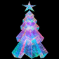 3D Rainbow Film Erected Holographic Polygon 180cm Christmas Tree With Star LED Glimmering Cosmic Effect Outdoor