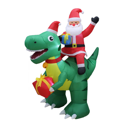 Christmas Decoration Inflatable 200cm Santa Riding Tyrannosaurus