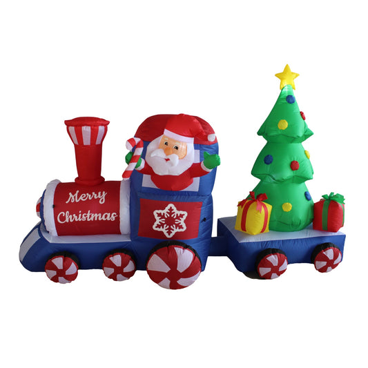 Christmas Decoration Inflatable 210cm Long Santa Train Lit Outdoor Decoration