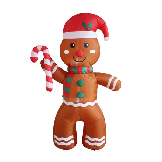 Christmas Decoration Inflatable 165cm Gingerbread Man LED Lit Outdoor Decoration