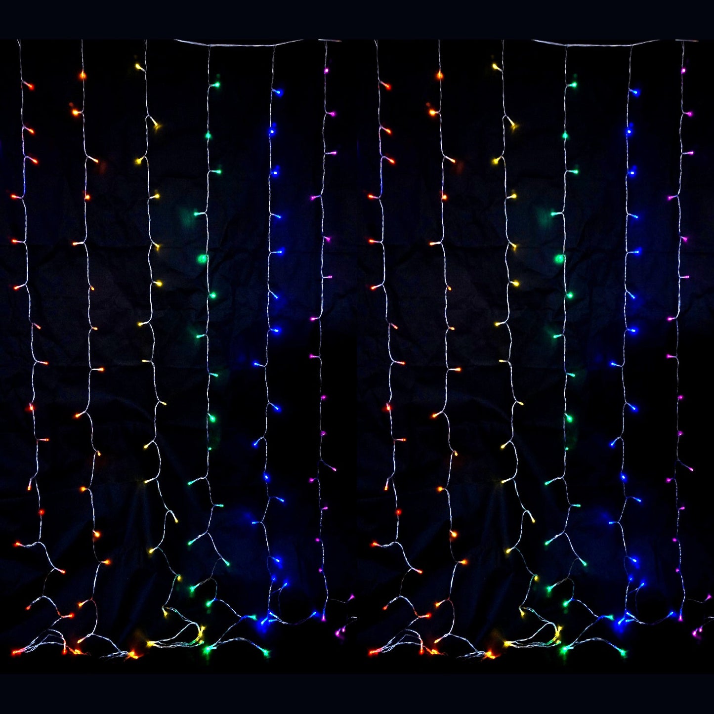 Christmas 360 LED Rainbow Colour Curtain Lights 8 Functions 2.5m Drop Indoor/Outdoor