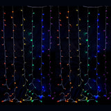 Christmas 360 LED Rainbow Colour Curtain Lights 8 Functions 2.5m Drop Indoor/Outdoor