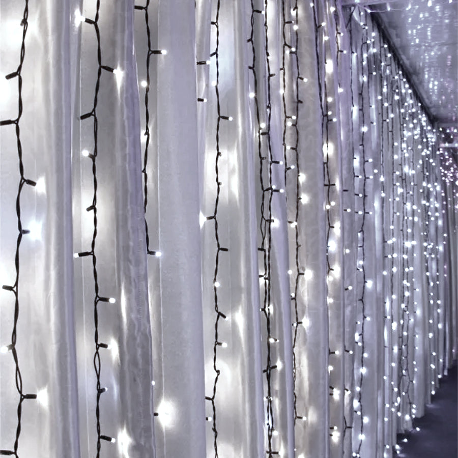 Clearance Christmas 500 LED Curtain Lights Waterflow Functions 5x2m Indoor/Outdoor