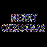 Christmas LED Motif Double Lined Multicolour Merry Christmas Sign 152x73cm Outdoor Display