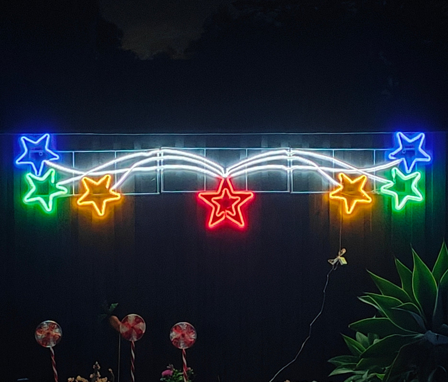 Christmas LED Motif Neon Light Shooting Bursting Stars Animated 280x72cm Outdoor