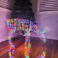 Christmas Decoration 3D Frame Doe Reindeer Eating 85cm Multi LED Indoor Outdoor