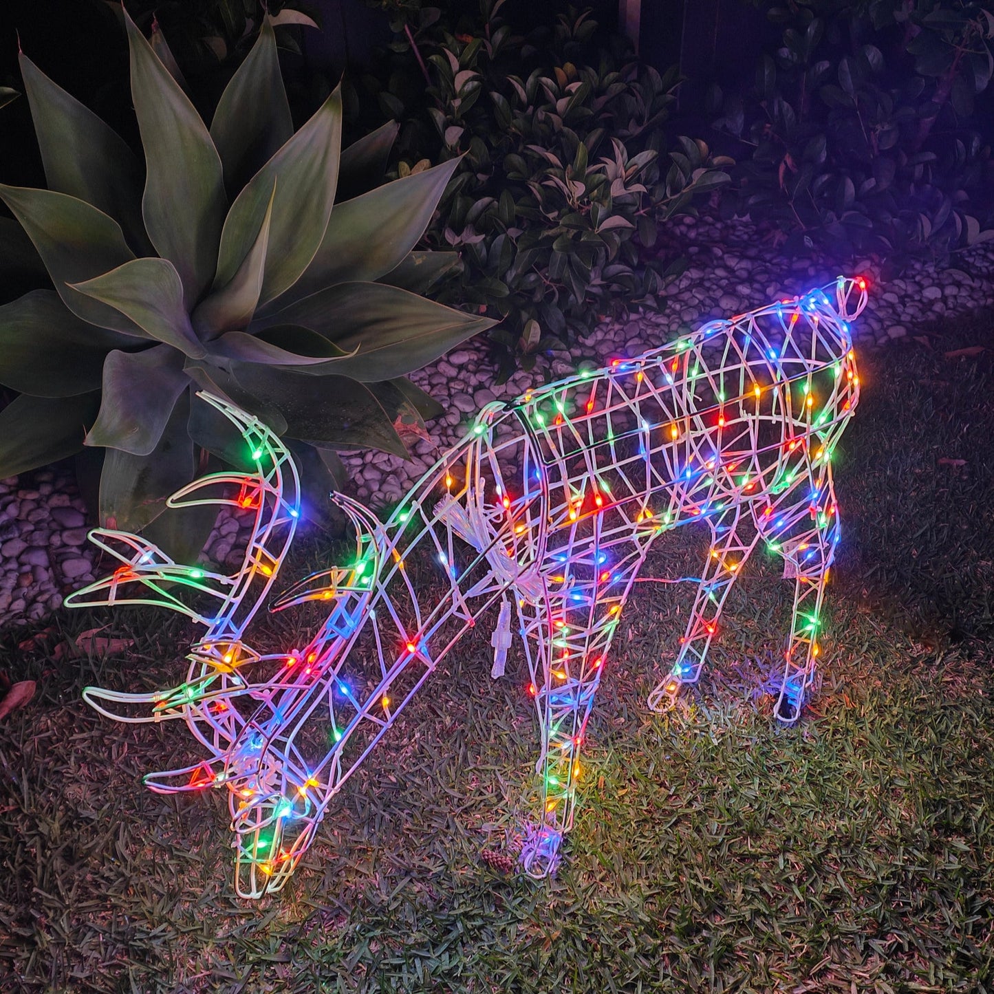 Christmas Decoration 3D Frame 3pcs Reindeer Family Set Multi LED Indoor Outdoor