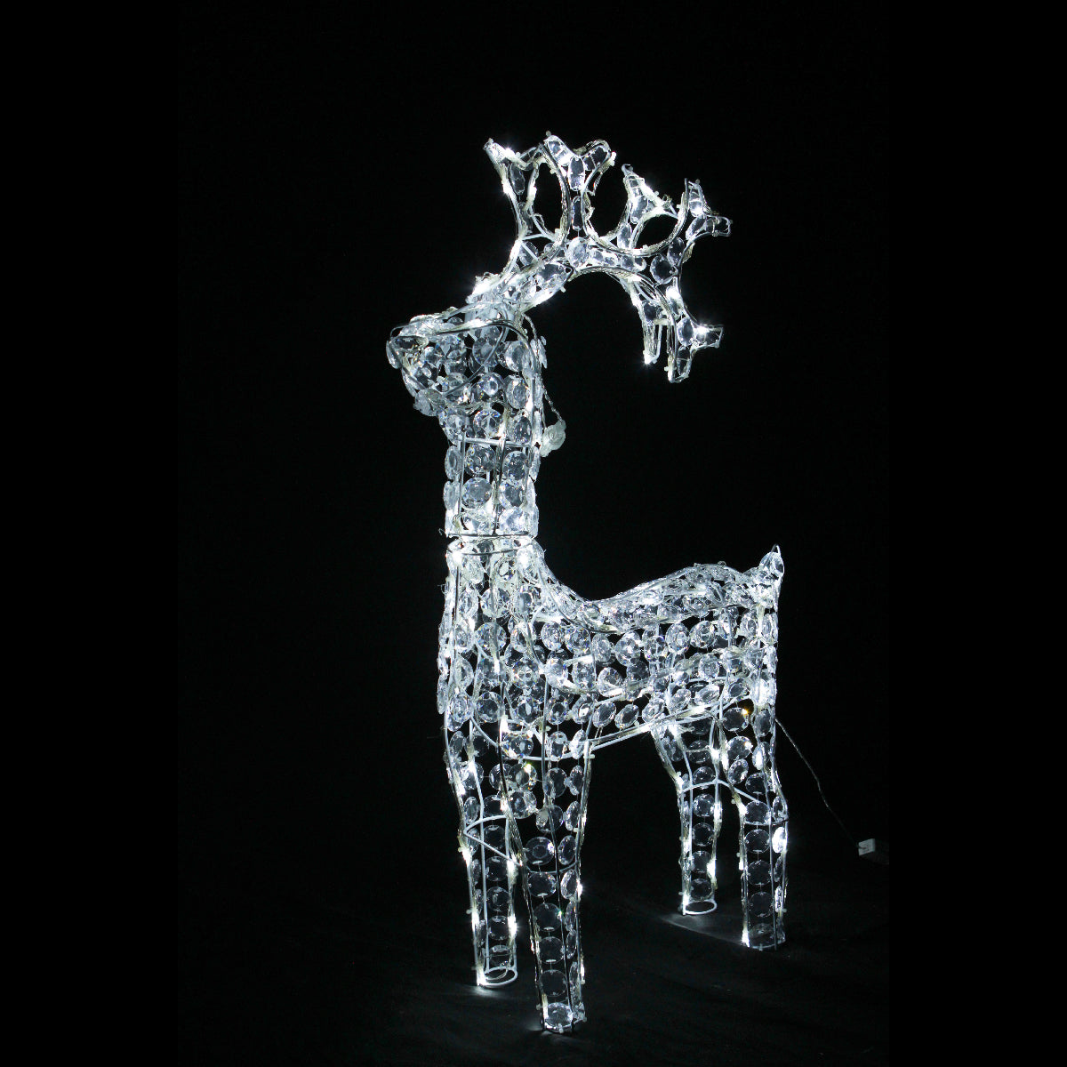 Christmas 3D Crystal Standing Reindeer 120x58x17cm Twinkle White LED Display Indoor/Outdoor