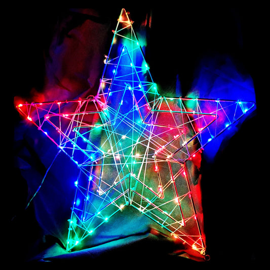 Christmas LED Motif RGB Remote Controlled Animated Star 57x57cm Indoor Outdoor Display Sign