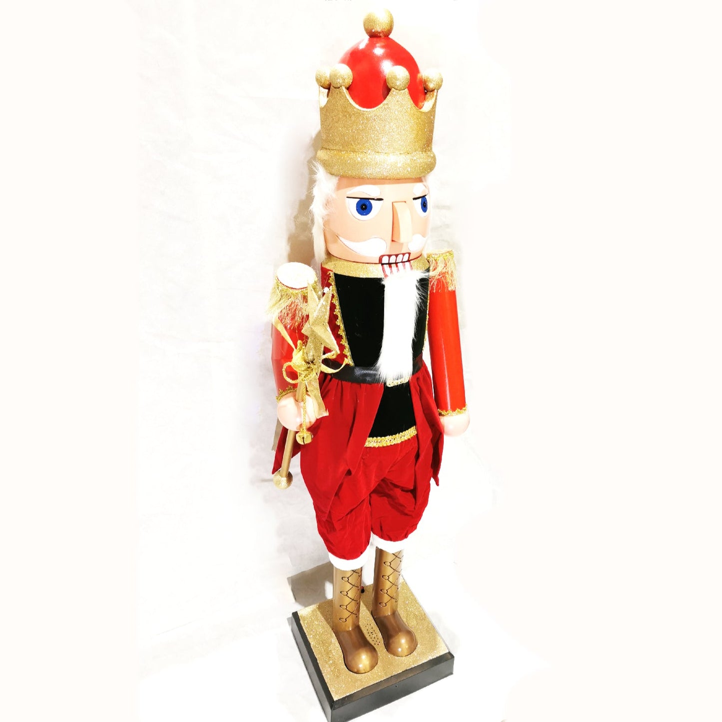 110, 160cm Musical Animated Moving Nutcracker Sings Jingle Bells Christmas Decoration