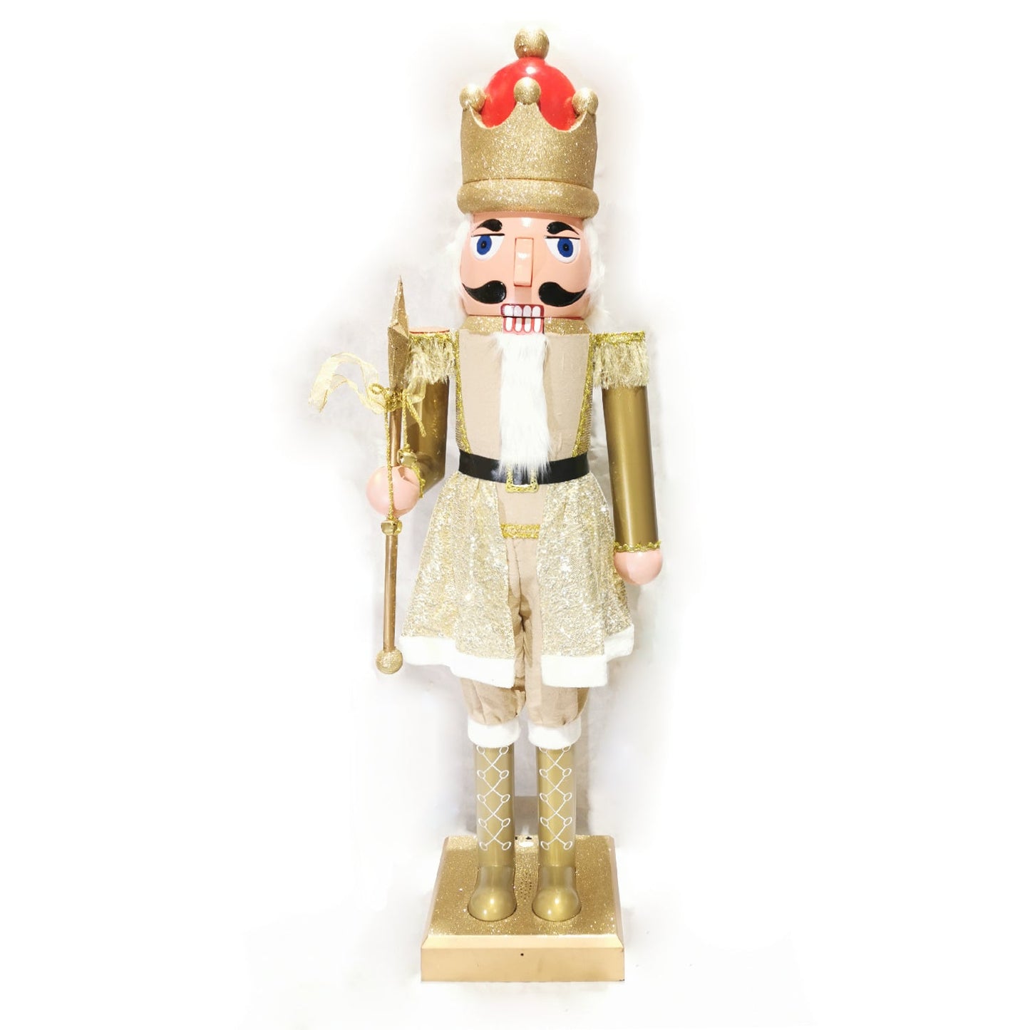 160cm Musical Animated Moving Golden Nutcracker Sings Jingle Bells Christmas Decoration