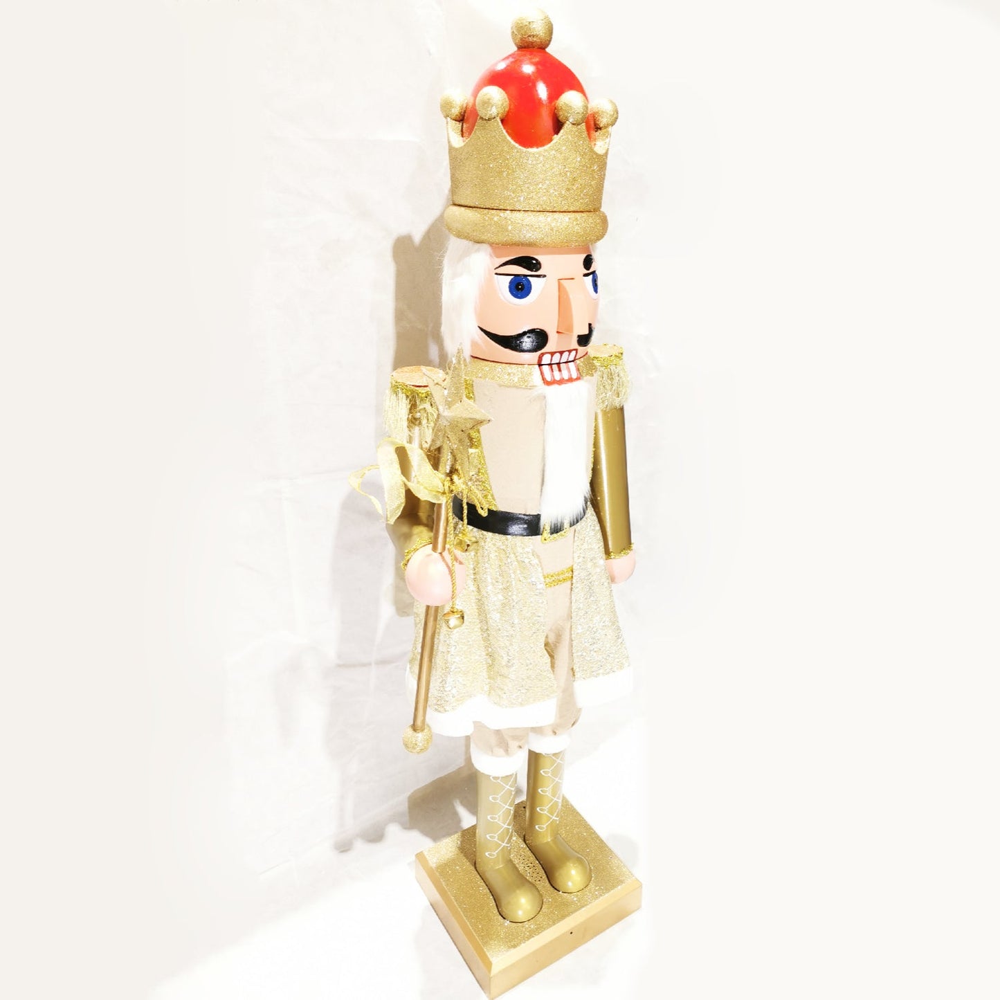 160cm Musical Animated Moving Golden Nutcracker Sings Jingle Bells Christmas Decoration