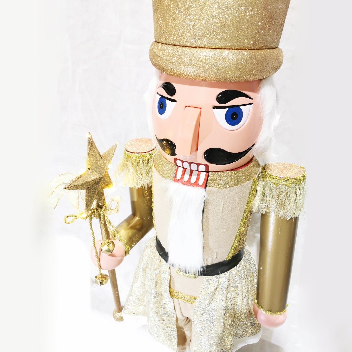 160cm Musical Animated Moving Golden Nutcracker Sings Jingle Bells Christmas Decoration