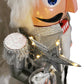 110cm Musical Animated Moving Silver Nutcracker Sings Jingle Bells Christmas Decoration