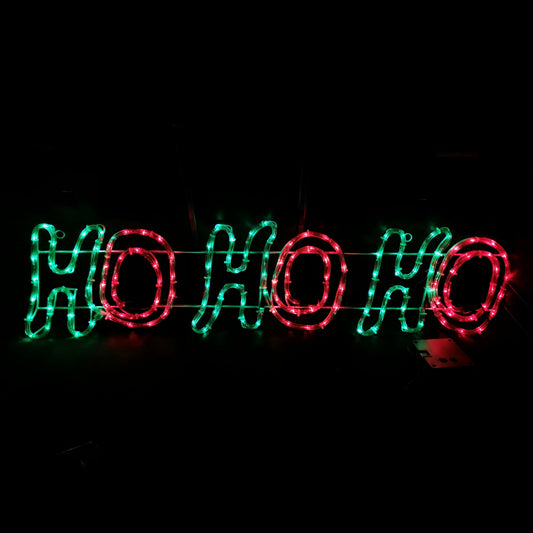 Solar Powered Christmas Motif Santa HOHOHO LED Motif Flashing LEDs 100x25cm Outdoor