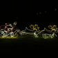 Christmas LED Animated Motif Santa Riding Reindeers in Sleigh 210x70cm Outdoor