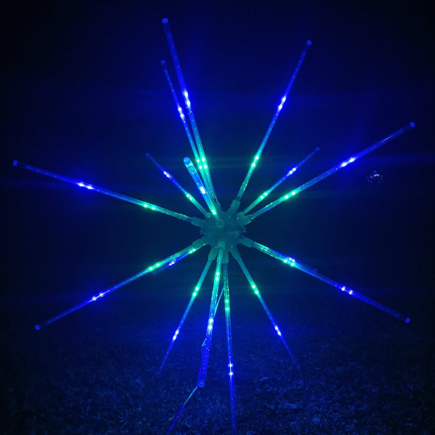 Christmas 640 LED Burst Star Fireworks Animated Waterflow Effect 100cm Diameter Height Adjustable