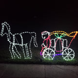 Christmas LED Motif Elf Carriage Horse Riding 150x66cm Outdoor Rope Lights