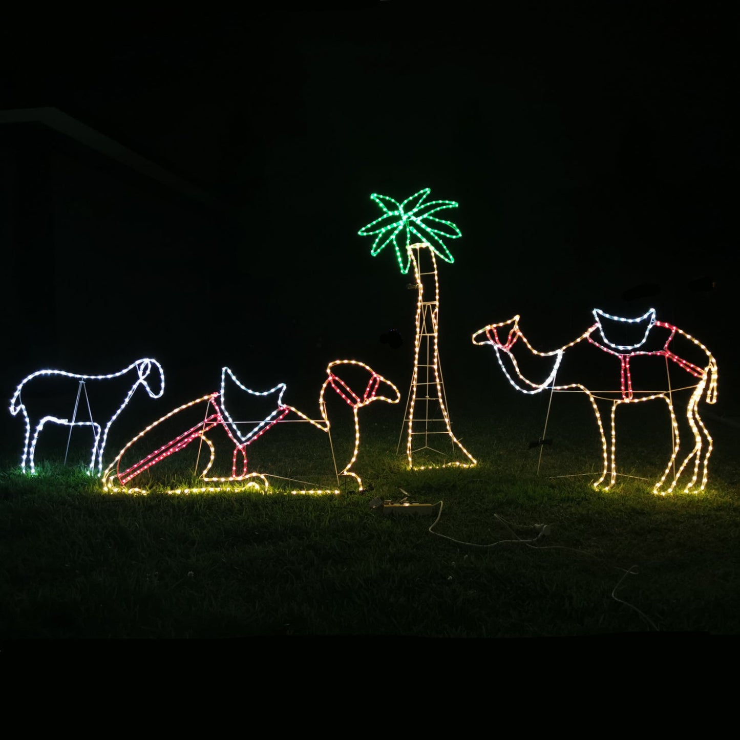 Christmas LED Motif Nativity Scene Camel Palm Tree Shepherd Ramadan Oasis Desert Bundle