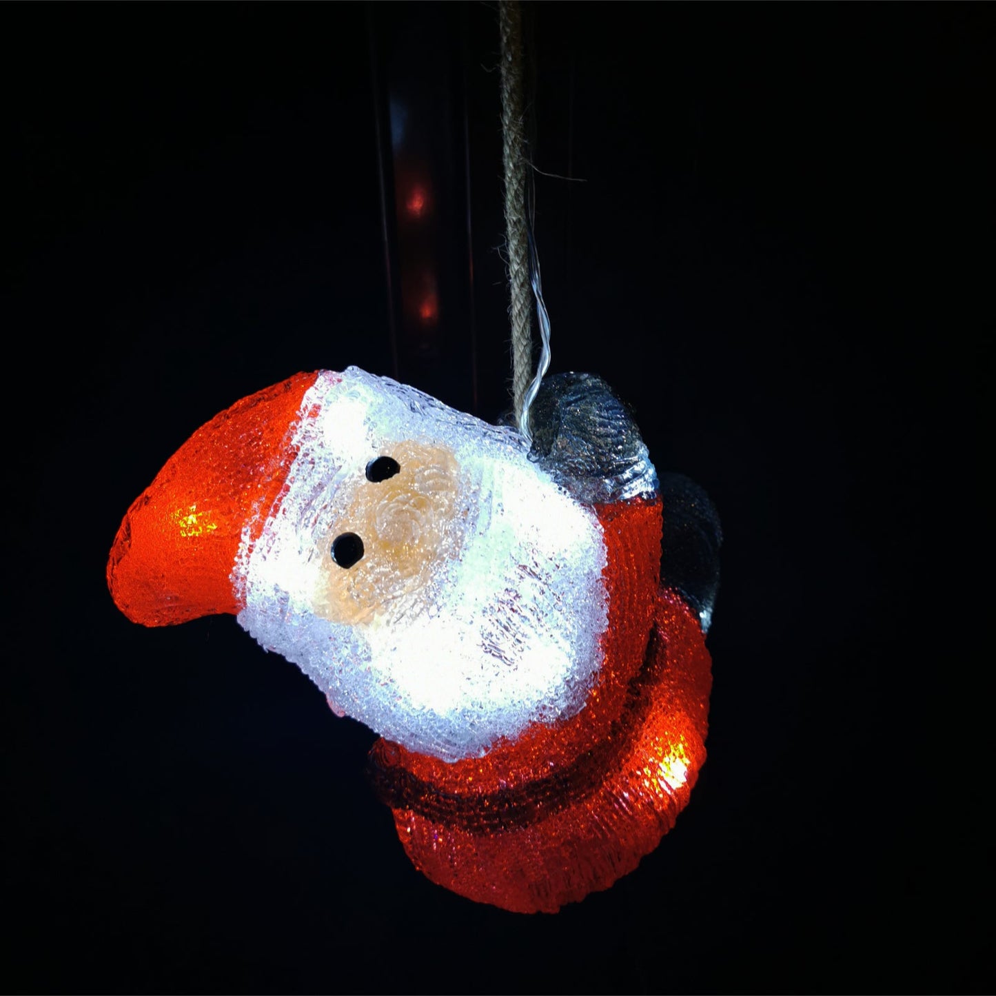 Clearance Christmas Decoration 3D Acrylic Climbing Santa LED Lit Miniature Santas 80cm Long