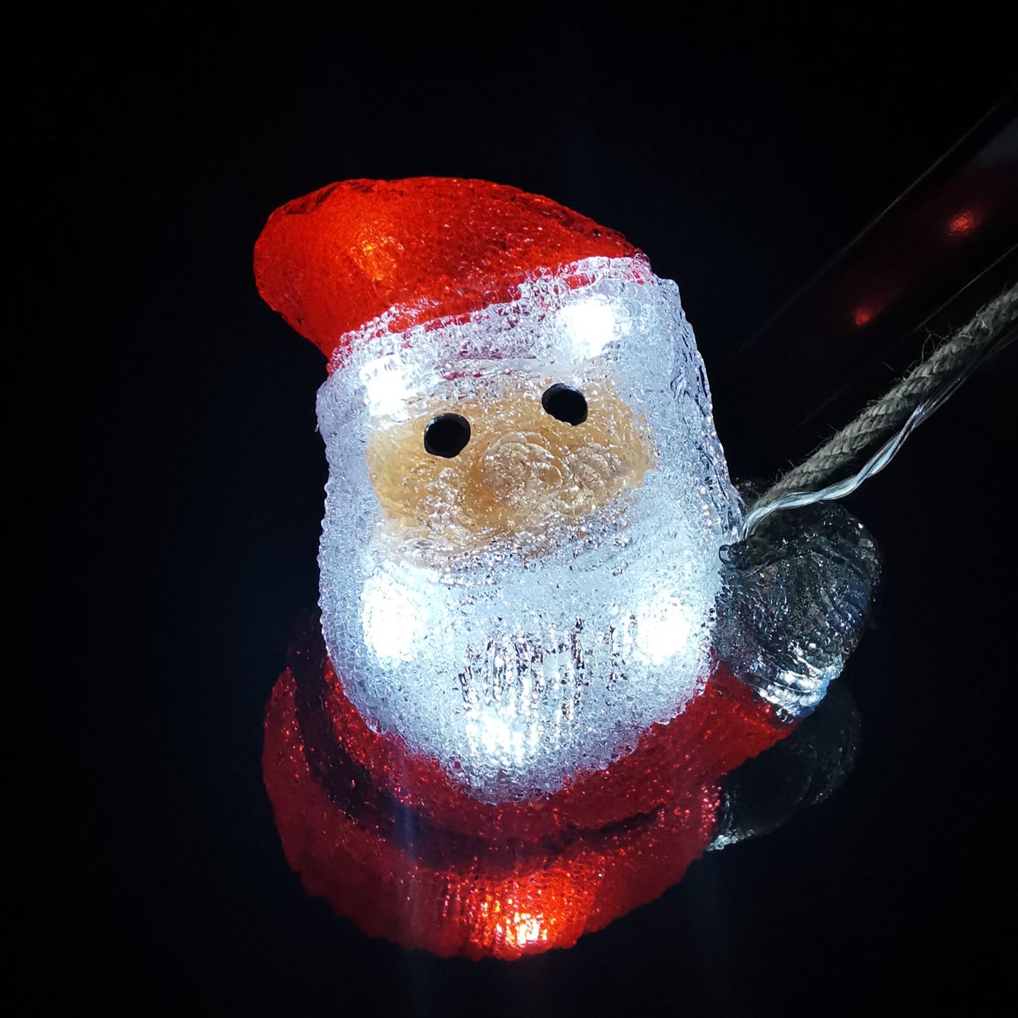 Clearance Christmas Decoration 3D Acrylic Climbing Santa LED Lit Miniature Santas 80cm Long