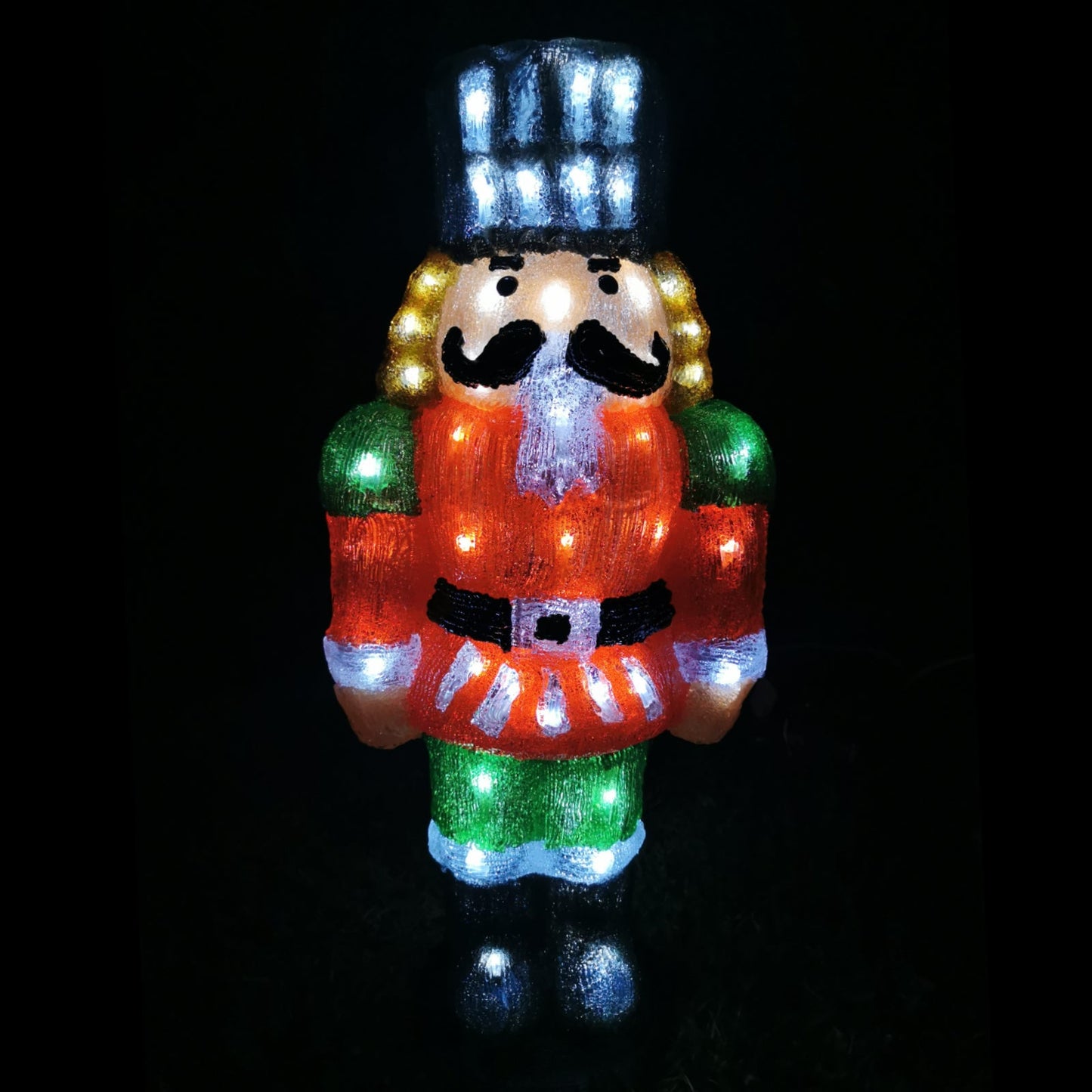 Christmas Decoration 3D Acrylic 60cm Nutcracker Soldier Doll LED Lit Indoor/Outdoor