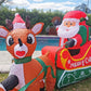 Christmas Decoration Inflatable 240cm Santa Sleigh Reindeer LED Lit Indoor/Outdoor