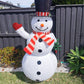 Christmas Decoration 3D LED Lit 185cm Top Hat Snowman Indoor/Outdoor